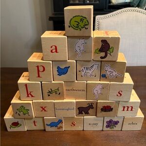 Pottery Barn Wooden Alphabet Blocks Set for Kids